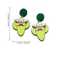 thumbnail image 3 of BNNG Mexican Carnival Earrings Stud Earrings Hat Violin Colorful Print Simple Fashion Geometric Earrings Earrings Accessories Female Elegant Hexagon-Shaped Alloy Earrings Acrylic Earrings For Women, 3 of 4