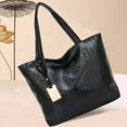 thumbnail image 4 of YFMHA Retro Women Alligator Pattern Leather Shoulder Bag Large Handbags (Black), 4 of 7