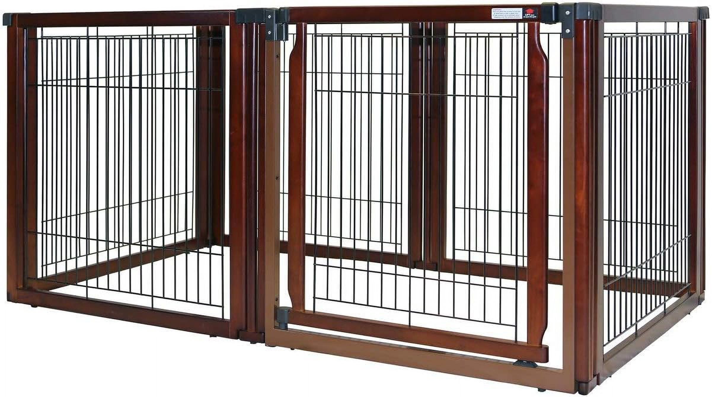 Richell Convertible Elite Dog Gate, Cherry Brown, 135.80"L x 29.10"W x 31.50"H