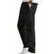 thumbnail image 5 of Pantalones largos para hombre, informales, lisos, con bolsillo, para exteriores, cintura elástica, con cordón, pantalones de trabajo para hombre, 5 of 6