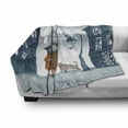 thumbnail image 2 of Urban Soft Flannel Fleece Blanket, Little Girl in Foggy Town Walking Her Bird and Dog Winter Outdoor Scenery, Cozy Plush for Indoor and Outdoor Use, 60" x 80", Ginger and Petrol Blue, by Ambesonne, 2 of 5
