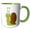 Green/White, variant on 3drose, Happy Cartoon Snail with Flower, 11oz Two-tone Green Mug