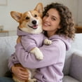 thumbnail image 3 of Cozy Dog Basic Hoodie Ultra-Soft Puppy Cold Weather Coat with Pocket Breathable Pet Sweater Comfort Pet Coat Warm Stylish Sweatshirt for Furry Friend French Bulldogs Pitbull Puppy Purple,S, 3 of 6