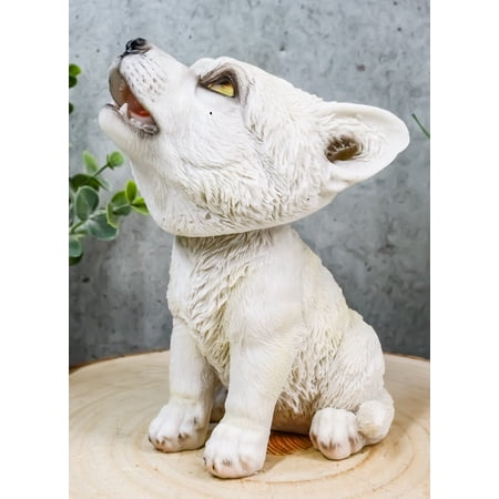 Ebros Wildlife Cries of The Night Howling White Snow Wolf Bobblehead Figurine