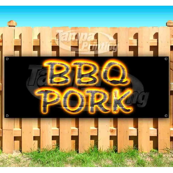 Bbq Pork 13 oz Vinyl Banner With Metal Grommets