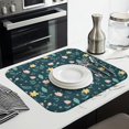 thumbnail image 3 of Pioneer Flower Floral Print Pattern Kitchen Dish Drying Mat 1 Pack, Ultra Absorbent Microfiber Drainer Mat, 16"x18", 3 of 6