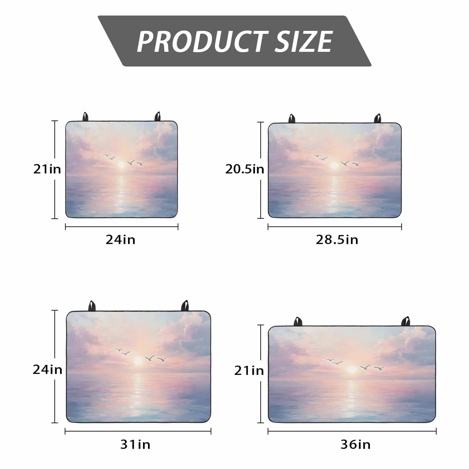 Ocean Seagull Stove Top Cover for Electric Stove, Heat-proof & Non Slip Glass Top Stove Cover Protector, Pink Blue Sunset Clouds Gradient Landscape Kitchen Flat Cooktop Rubber Mat 24x21 Inches