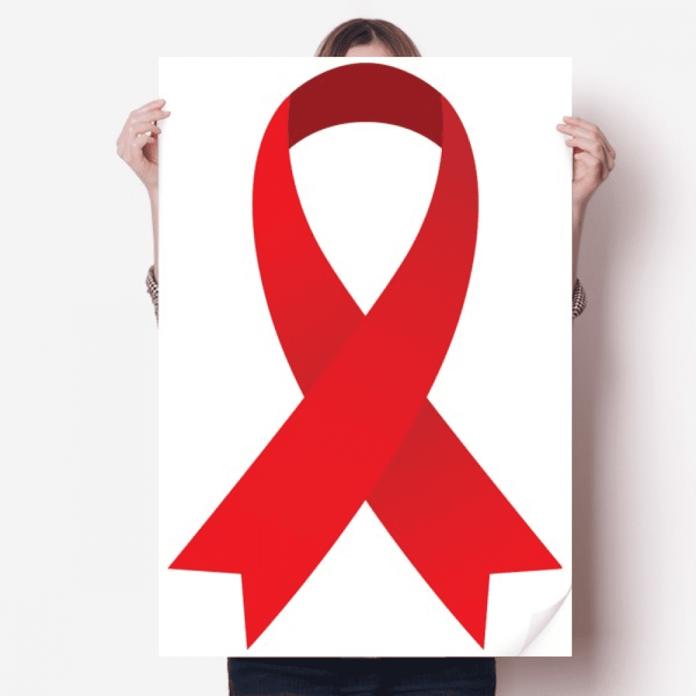 Red Ribbon Awareness World AIDS Day Sticker Decoration Poster Playbill ...