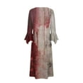 thumbnail image 5 of WFJCJPAF 2024 New Halloween Clearance! Halloween Dresses for Women,Women's Fashion Printed Casual Long Sleeve V-Neck Dress - Wine L, 5 of 5