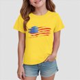 thumbnail image 2 of TOWED22 Girls Short Sleeve T Shirts Kids Summer Crewneck Tops Basic Tees 5-14 Years(Yellow,3-4 Y), 2 of 4