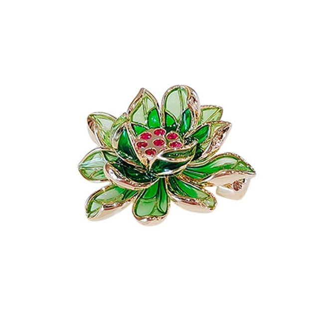 Chinese Style Enamel Brooch Sparkling Rhinestones Flower Shape Lapel Pin Suits Coats Bags Scarves Badge Versatile Accessory