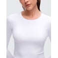 thumbnail image 4 of CRZ YOGA Brushed Workout Long Sleeve Shirts for Women Warm Athletic Running Yoga Tops Breathable Crop Tees, 4 of 6