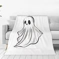 thumbnail image 1 of Fotbe Cute Ghost Simple Drawing Manta de Franela Acolchonada con Estampado, Súper Suave y Esponjosa, Extra Grande para Sofá, Cama, Uso Todo el Año-40"x30", 1 of 7