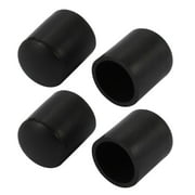 4pcs 12mm Diameter Tube Insert Chair Leg Cap Round Black PVC Tubing Plug