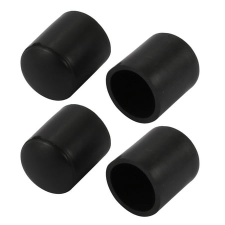 4pcs 12mm Diameter Tube Insert Chair Leg Cap Round Black PVC Tubing Plug