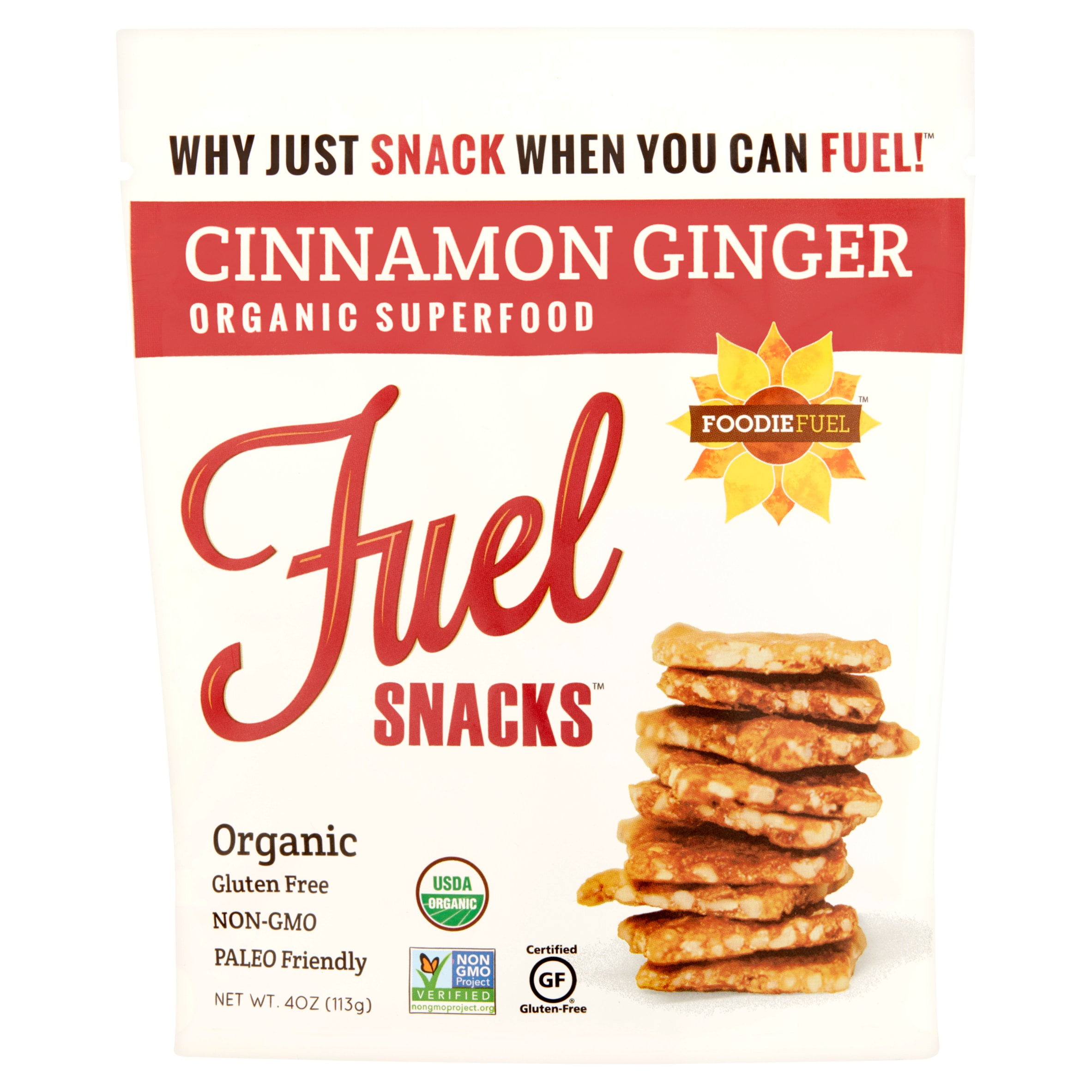 Foodie Fuel Snack Fuel Cnnmn Gngr Org,4 Oz (Pack Of 6)