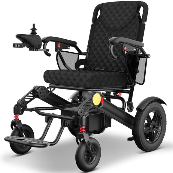COOLHUT Electric Wheelchair 30  Miles Long Travel Range, Foldable & Lightweight Motorized Wheelchair with Safety Features, 2 Lithium Battery, Ideal for Seniors & Travel