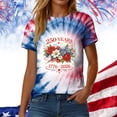 thumbnail image 6 of idosla USA Flag Tee Shirt for Women 4th of July Memorial Day Gift T Shirt Casual Short Sleeve American Proud T-Shirt Tops (Dark Blue, M), 6 of 7