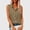 A596 Khaki, variant on Linen Tank Top for Women V Neck Button Down Sleeveless Blouse Fashion Casual Officewear Slim Fit Solid Design Breathable Lightweight Summer Apparel