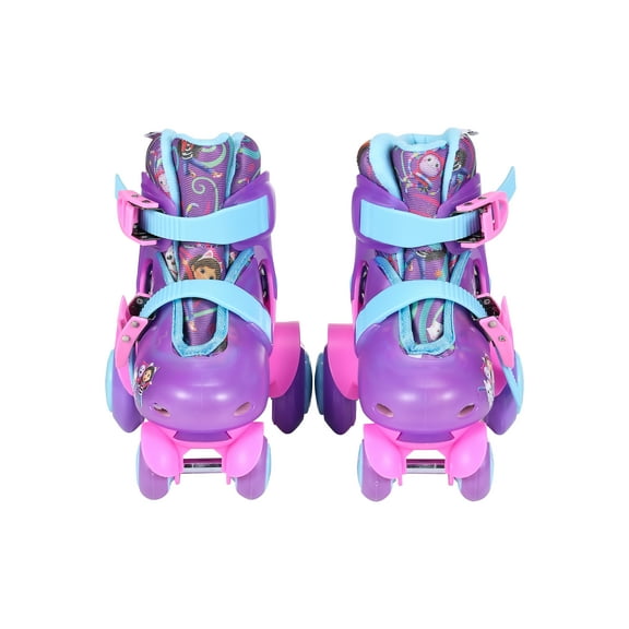 Gabby’s Dollhouse Adjustable Trainer Roller Skates for Kids, Size 9J–12J, Built for Comfort, Ages 3 , Pink & Purple
