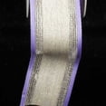 thumbnail image 2 of The Ribbon People Purple and White Edged French Wired Craft Ribbon 1.25" x 22 Yards, 2 of 2
