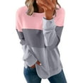 thumbnail image 2 of ICHUANYI Clearance Women's Round Neck Fashion Casual Long Sleeve Print Sweatshirt Tops Blouse(Pink, M) ICHUANYI WER2023081204667, 2 of 4