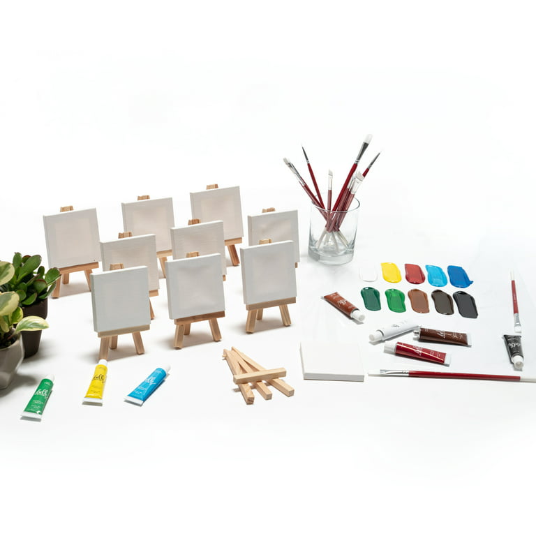 Hello, Artist! Party Pack Mini Canvas With Easel, 20 Pieces