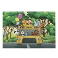thumbnail image 1 of Zoo Cutting Board, Animals Balloons Riding on a Bus Travel Road Journey in Wilderness Scenery Print, Decorative Tempered Glass Cutting and Serving Board, Large Size, Multicolor, by Ambesonne, 1 of 1