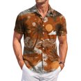 thumbnail image 2 of Dresfit Polo Shirts Men Graphic Short Sleeve Hawaiian Shirt 2026 Summer Button Down Tropical Aloha Shirt Loose Big and Tall Oversized Holiday Mokaloha Shirt Earthy Yellow 4XL, 2 of 8