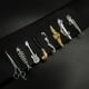 thumbnail image 5 of Pinza de corbata dorada personalizada y creativa para hombre, accesorios para hombre y mujer, broche de collar de lujo plateado, 5 of 6