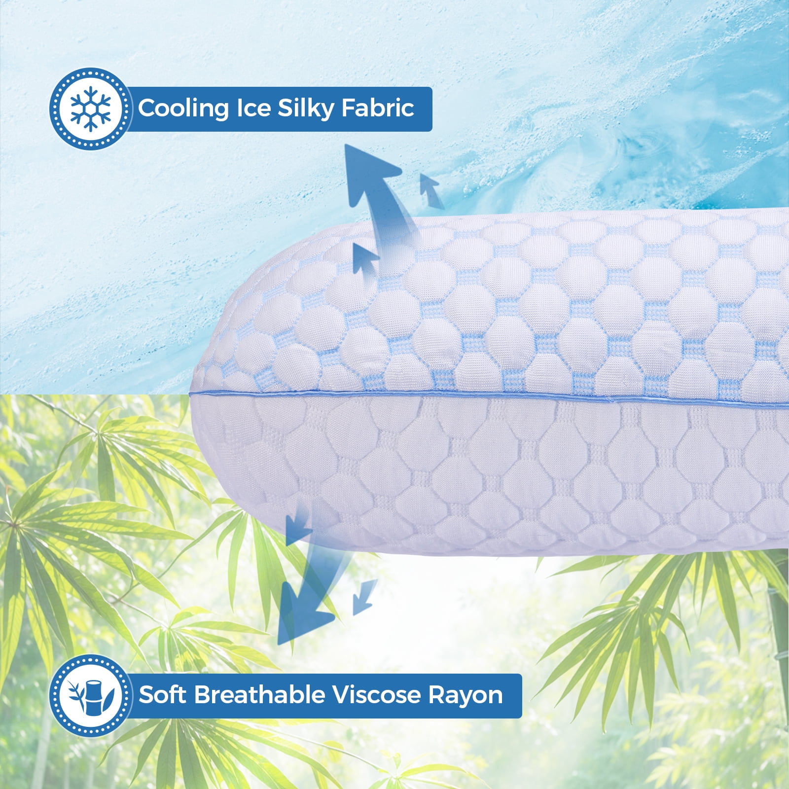 SORMAG Memory Foam Pillow for Bed, Firm Cooling Pillow with Washable Cover, Supportive Bed Pillow for Side,Stomach and Back Sleepers,1 Pack,Standard Size 16" x 24"