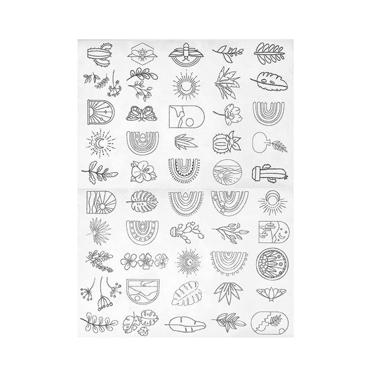 Water Soluble Stabilizer Transfer Patch Paper Embroidery Topping Film  Fabric Stabilizer Flower Patterns Hand Embroidery Pattern for Aprons Style  D 