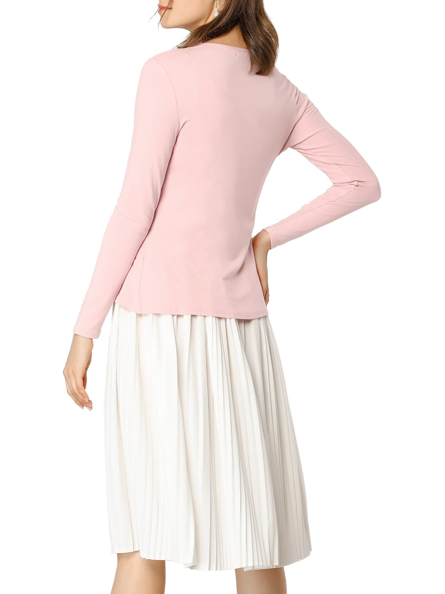 DARING DIVA Women's Tie Front Ruffled Hem Crop Knit Cardigan S Pink