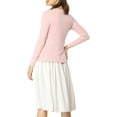 thumbnail image 3 of INSPIRE CHIC Women's Tie Front Long Sleeve Ruffled Hem Open Front Knit Cardigan M Pink, 3 of 8