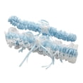 thumbnail image 1 of Bridal Wedding Garter Lace Ribbon Flower Garters Decorations for Bride and Bridesmaid (Blue), 1 of 8
