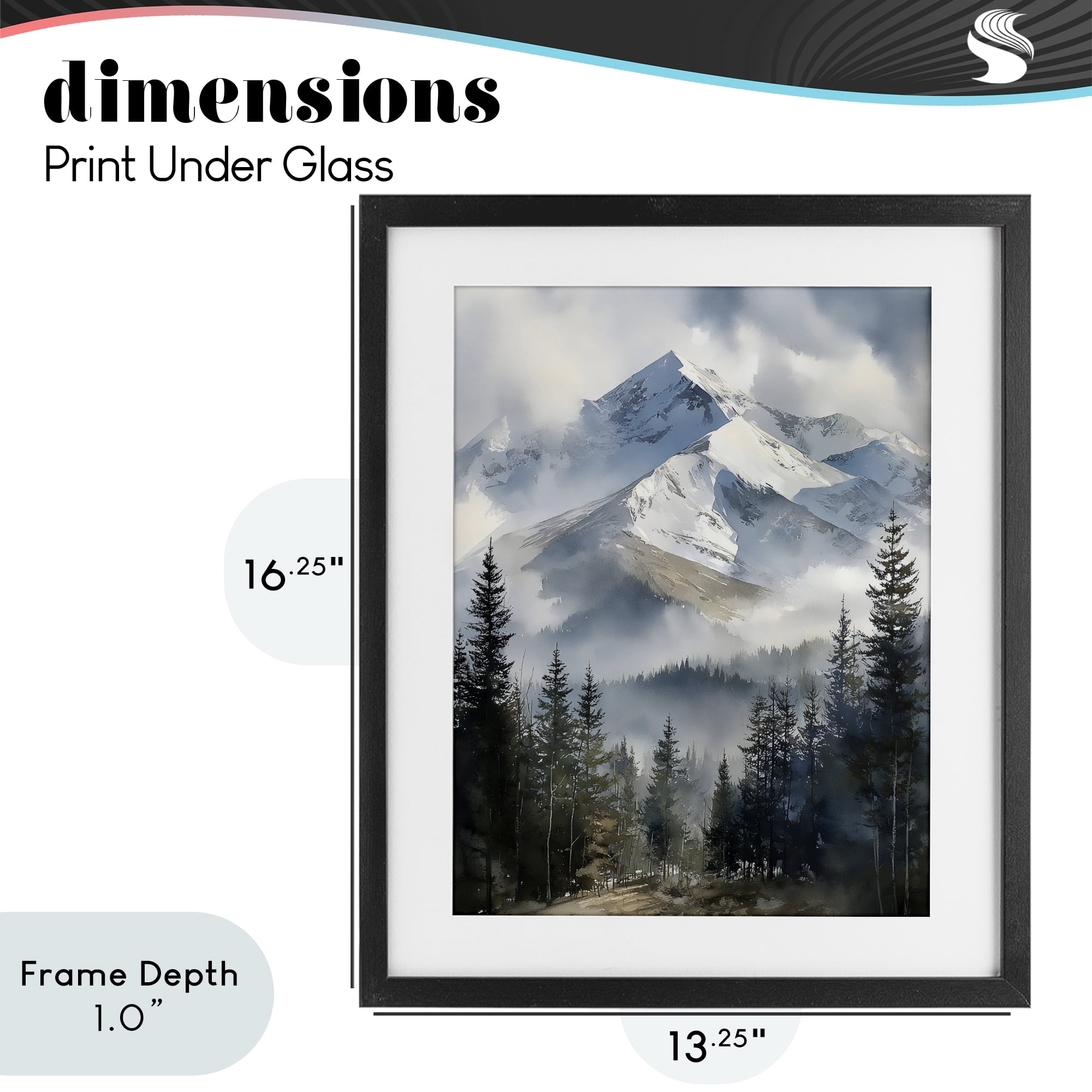 Stupell Industries Snow & Mist Alpines Black Framed Print Under Glass, design by Franklyn Gregory