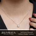 thumbnail image 6 of JeenMata Lab Grown Diamond 0.50 Carat Round Cut Classic Solitaire Pendant Necklace - in 18K White Gold Plating for Women, 6 of 8