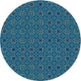 thumbnail image 1 of Ahgly Company Indoor Round Patterned Dark Turquoise Green Area Rugs, 7' Round, 1 of 6