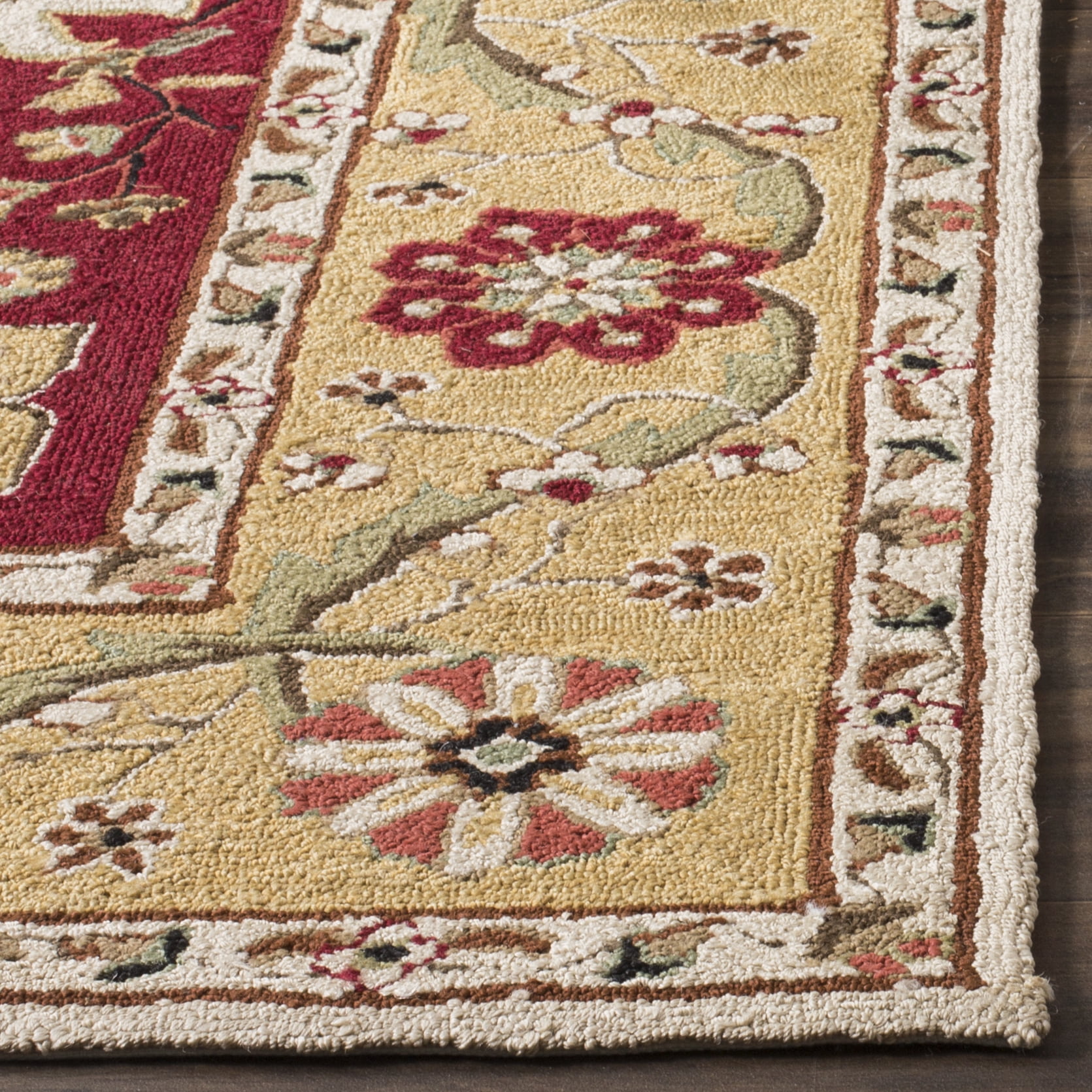 Safavieh Easy Care Todor Medallion Area Rug, Creme/Red, 4' x 6'