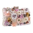 thumbnail image 3 of Bolso de mano tipo clutch para mujer, elegante, con lentejuelas y flores de cuentas. Ideal para ocasiones especiales., 3 of 7