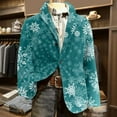 thumbnail image 2 of yuCgh Men's Ugly Christmas Print Corduroy Suit Jacket with Warm Pockets, Cardigan for Leisure Wear, Holiday Spirit in Style,Turquoise 2XL, 2 of 4