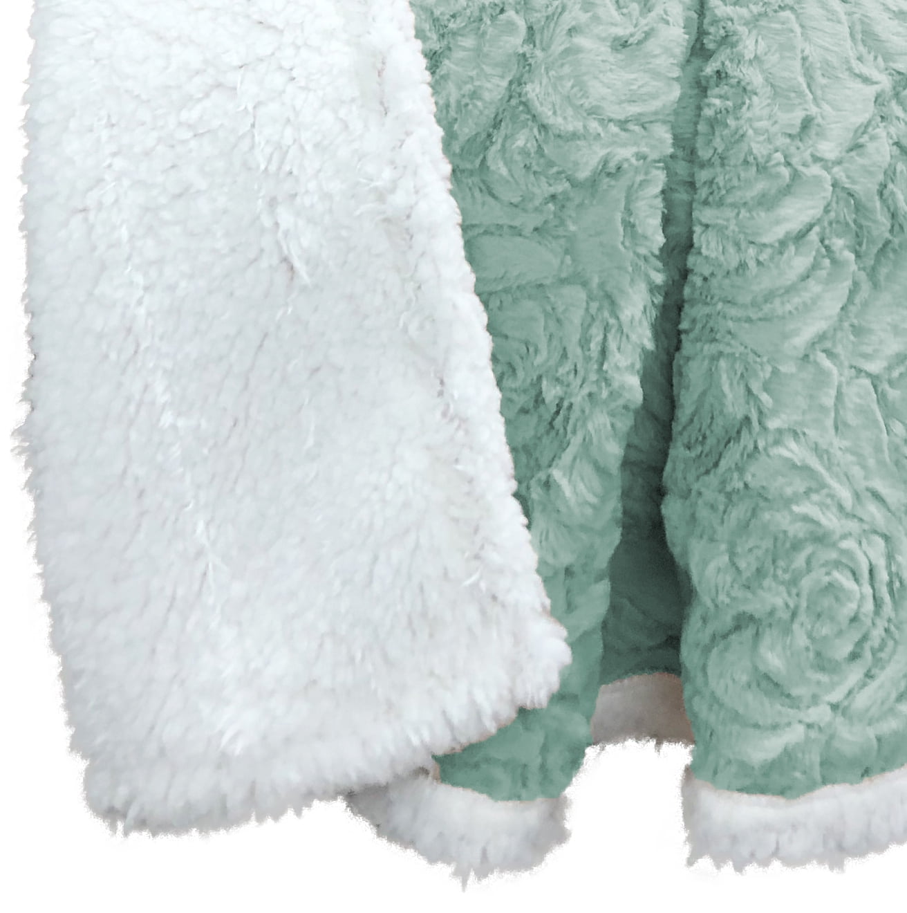 Universal Home Fashions Faux Fur rev Sherpa Throw Aqua 50 x60 16290