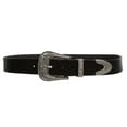 thumbnail image 3 of West Cowboy/girl Three Piece Sets Silver Plated Longhorn Buckle Leather Belt, 3 of 4