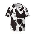 thumbnail image 3 of Cauagu Cow Skin 2 Men's Short Sleeve Button Down Hawaiian Shirt for Men Bowling Shirts Casual Summer Beach Shirt,Large, 3 of 6