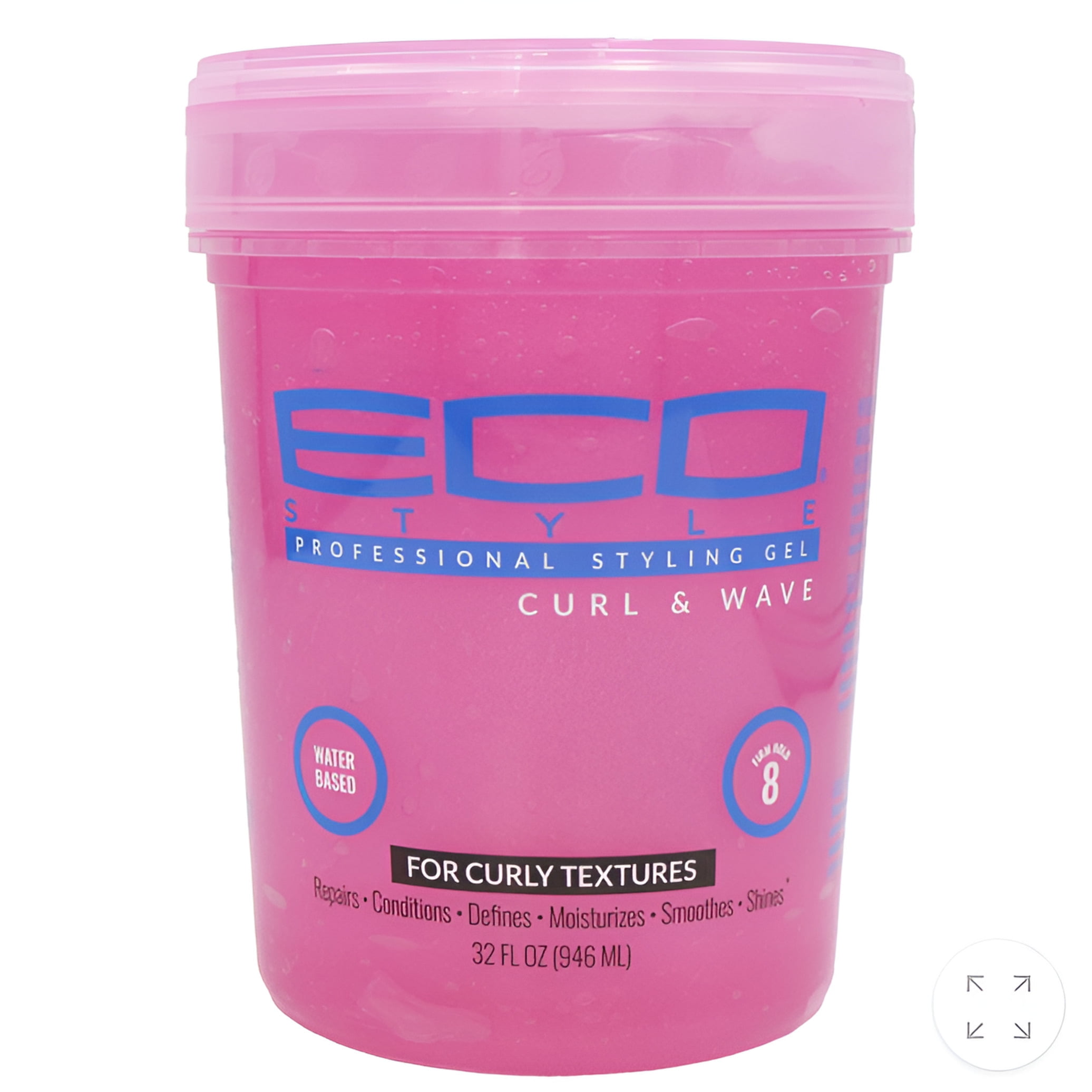 ECO STYLE Curl Wave Styling Gel, Pink, Extreme Hold, 32 Oz