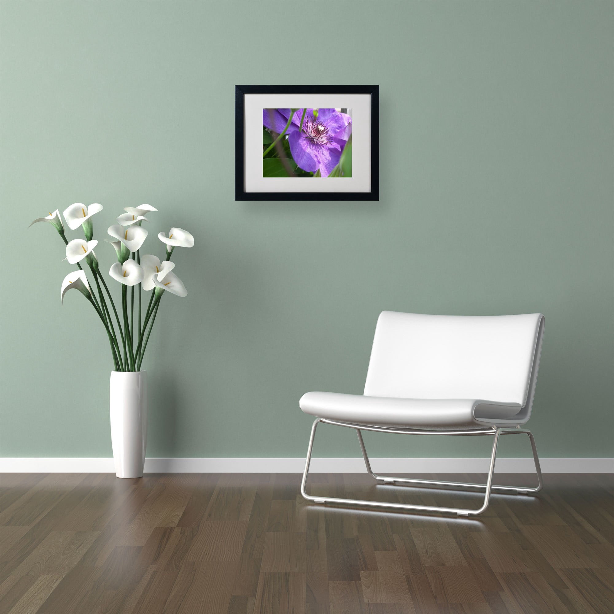 Trademark Fine Art "Meaningful Bliss" Canvas Art by Monica Fleet, White Matte, Black Frame