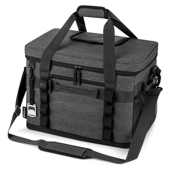 OPUX Cooler Bag, 48 Cans Insulated Soft Collapsible Portable Cooler, Soft Sided Leakproof Cooler for Beach Camping with Shoulder Strap, Ice Chest for Travel Road Trip Picnic, Charcoal Gray