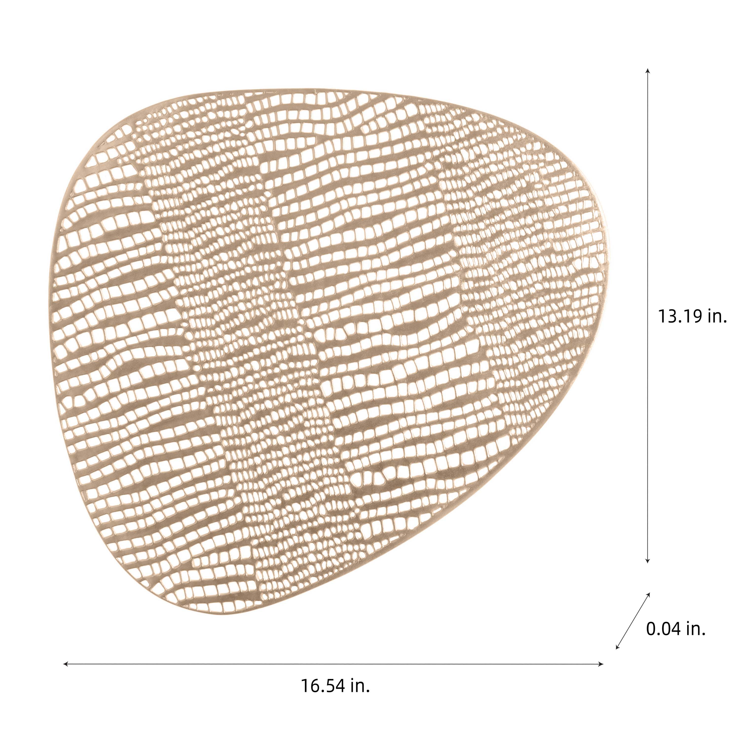 Home Details Set of Four Oval Pebble Laser Cut Table Place Mat, Gold