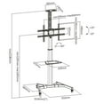 thumbnail image 2 of Speedex Telescopic Height Adjustable Steel TV Cart, For most 37"-70" LED/LCD Flat Panel TVs, 2 of 3