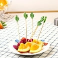 thumbnail image 4 of Farfi 100 Pcs Food Picks Disposable Bamboo No Harm Cactus Shape Salad Sticks for Banquet (Type A,12cm), 4 of 13